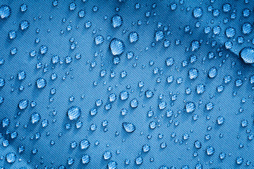 closeup of raindrops on a fabric