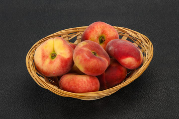 Sweet ripe tasty flat peach