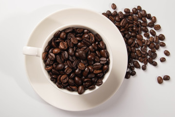coffee beans in cup