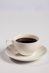 cup of coffee on a wooden table