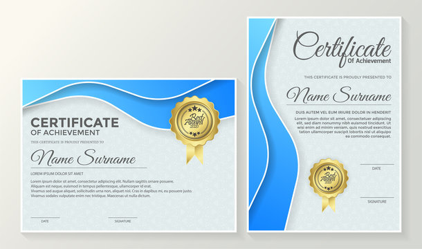 Membership certificate best award diploma set.