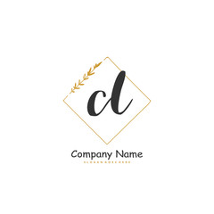 C L CL Initial handwriting and signature logo design with circle. Beautiful design handwritten logo for fashion, team, wedding, luxury logo.