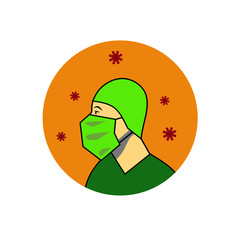 Wear a Mask Icon. Vector Image. prevent virus spread