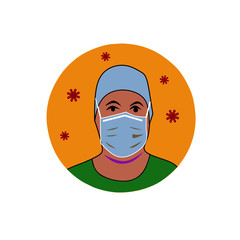 Wear a Mask Icon. Vector Image. prevent virus spread