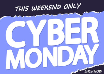 Cyber Monday Sale, poster design template, vector illustration