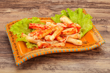 Natural luxury crab meat fillet