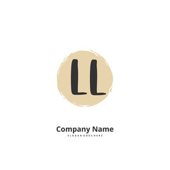 L LL Initial handwriting and signature logo design with circle. Beautiful design handwritten logo for fashion, team, wedding, luxury logo.
