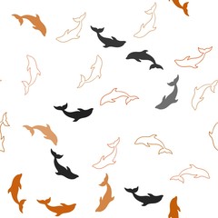 Dark Multicolor vector seamless pattern with sea dolphins. Natural illustration with sea dolphins. Template for natural magazines.