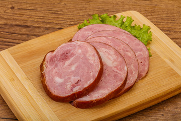 Slices of pork meat ham