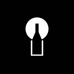 Bottle silhouette logo, Bottle logo design vector illustration, abstract bottle logo design template vector image