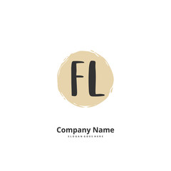 F L FL Initial handwriting and signature logo design with circle. Beautiful design handwritten logo for fashion, team, wedding, luxury logo.