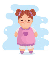 cute doll toy, with stars on background vector illustration design