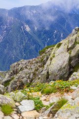 【北アルプス・立山】雄山山頂から望む後立山連峰