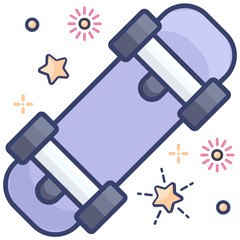 
An icon design of skateboard, vector of outdoor sports in modern flat style 
