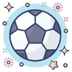 
Checkered football, sports equipment in modern editable style, flat icon 

