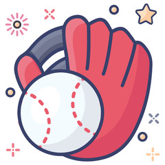 
Design of softball in trendy flat style, handball 
