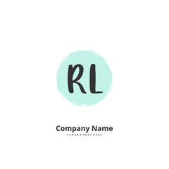 R L RL Initial handwriting and signature logo design with circle. Beautiful design handwritten logo for fashion, team, wedding, luxury logo.