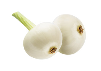 Onions isolated on white background with clipping path