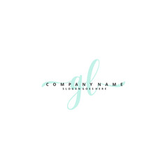 G L GL Initial handwriting and signature logo design with circle. Beautiful design handwritten logo for fashion, team, wedding, luxury logo.