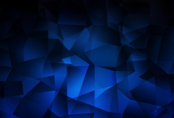 Dark BLUE vector shining triangular layout.