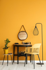 Stylish interior of modern dressing room