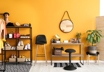 Stylish interior of modern dressing room