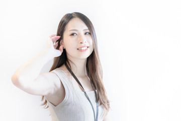 Fototapeta premium ビジネスウーマン 白背景