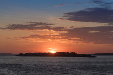 Sunset on the Volga river