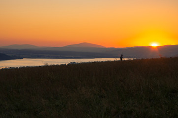 sunset in mountains