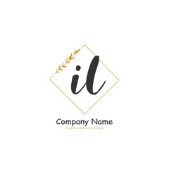 I L IL Initial handwriting and signature logo design with circle. Beautiful design handwritten logo for fashion, team, wedding, luxury logo.