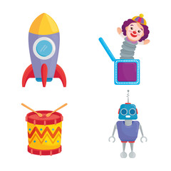 kids toys, set of icons vector illustration design
