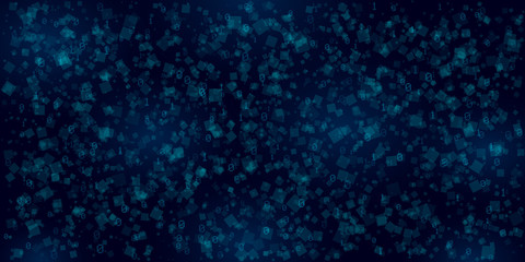 Futuristic blue digital background. Backdrop in a hi-tech style with partciles. Design for banner, web, poster, brochure, flyer and card. Vector