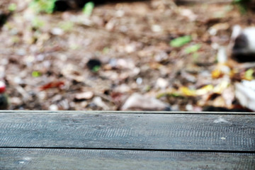 Wooden table and blurred background