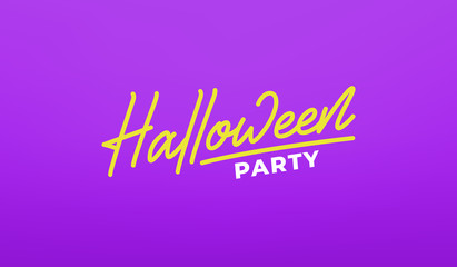 Fototapeta premium Halloween party lettering. Holiday label calligraphy for Halloween