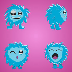 cute blue ice monster  Graphic vector illustration, great for posters, banners, etc.