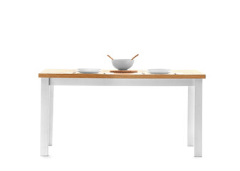 Served table on white background