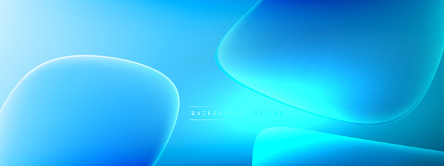 Vector abstract background - liquid bubble shapes on fluid gradient with shadows and light effects. Shiny design template for text