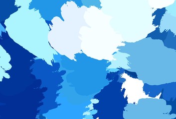 Light BLUE vector background with abstract shapes.