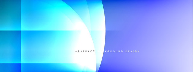 Vector abstract background - circle and cross on fluid gradient with shadows and light effects. Techno or business shiny design templates for text