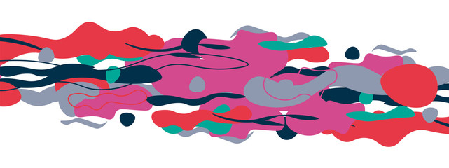 Trendy liquid style shapes abstract design, dynamic vector background for placards, brochures, posters, web landing pages, covers or banners