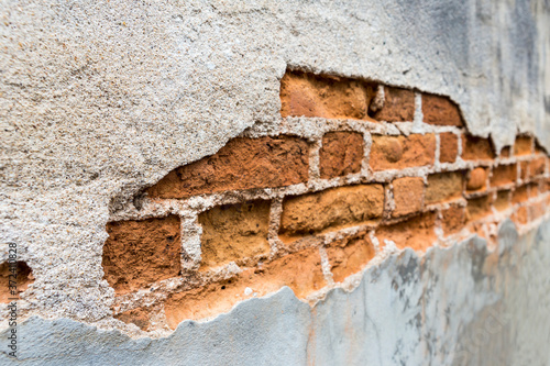 Download Big Crack On Concrete Wall Old Brick Wall Background Outdoor Day Light Wall Mural Sirirak