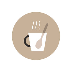 Glass of water. Glass and spoon vector. Coffee cup.