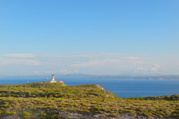 Lighthouse on island Corsica near Bonifacio