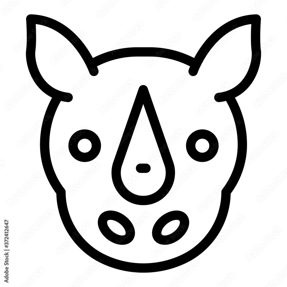 Poster rhino face icon. outline rhino face vector icon for web design isolated on white background