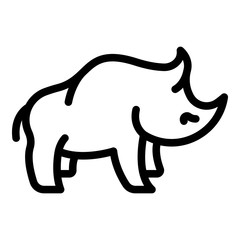 Wild rhino icon. Outline wild rhino vector icon for web design isolated on white background