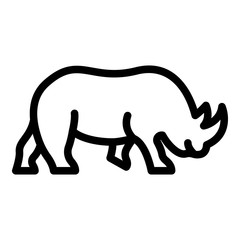 Rhinoceros icon. Outline rhinoceros vector icon for web design isolated on white background