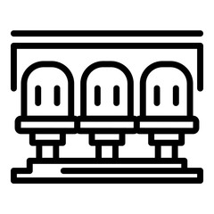 Train station icon. Outline train station vector icon for web design isolated on white background