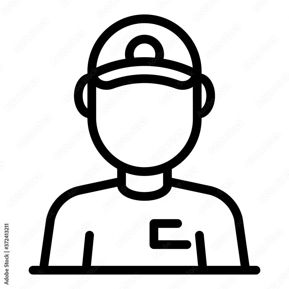 Poster train worker icon. outline train worker vector icon for web design isolated on white background