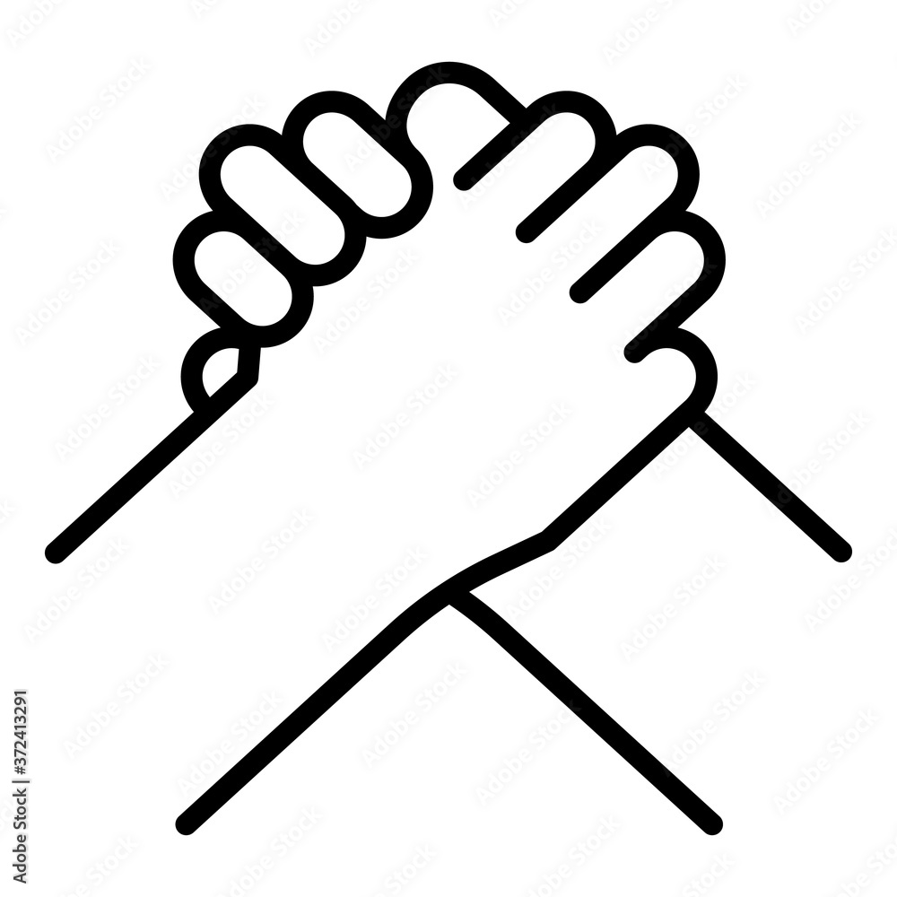 Poster handshake icon. outline handshake vector icon for web design isolated on white background