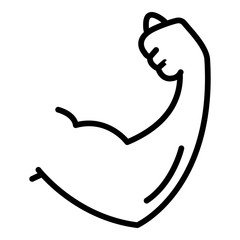 Arm muscles icon. Outline arm muscles vector icon for web design isolated on white background